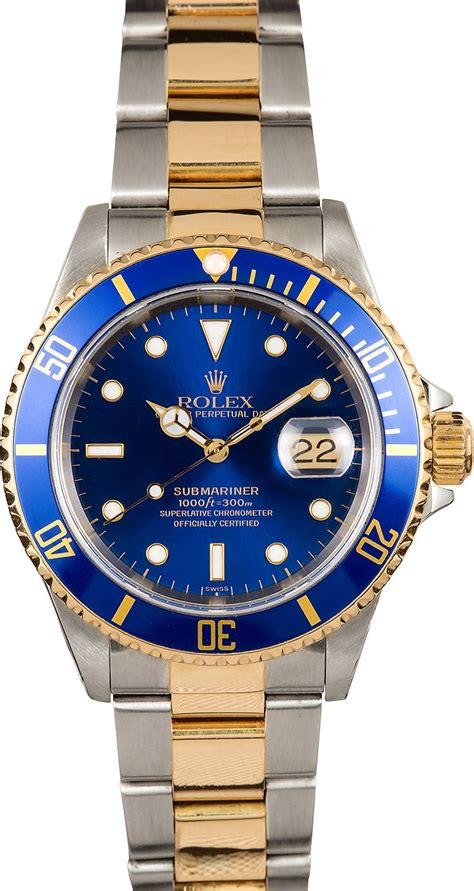 rolex submariner two tone blue face replica|rolex submariner two tone review.